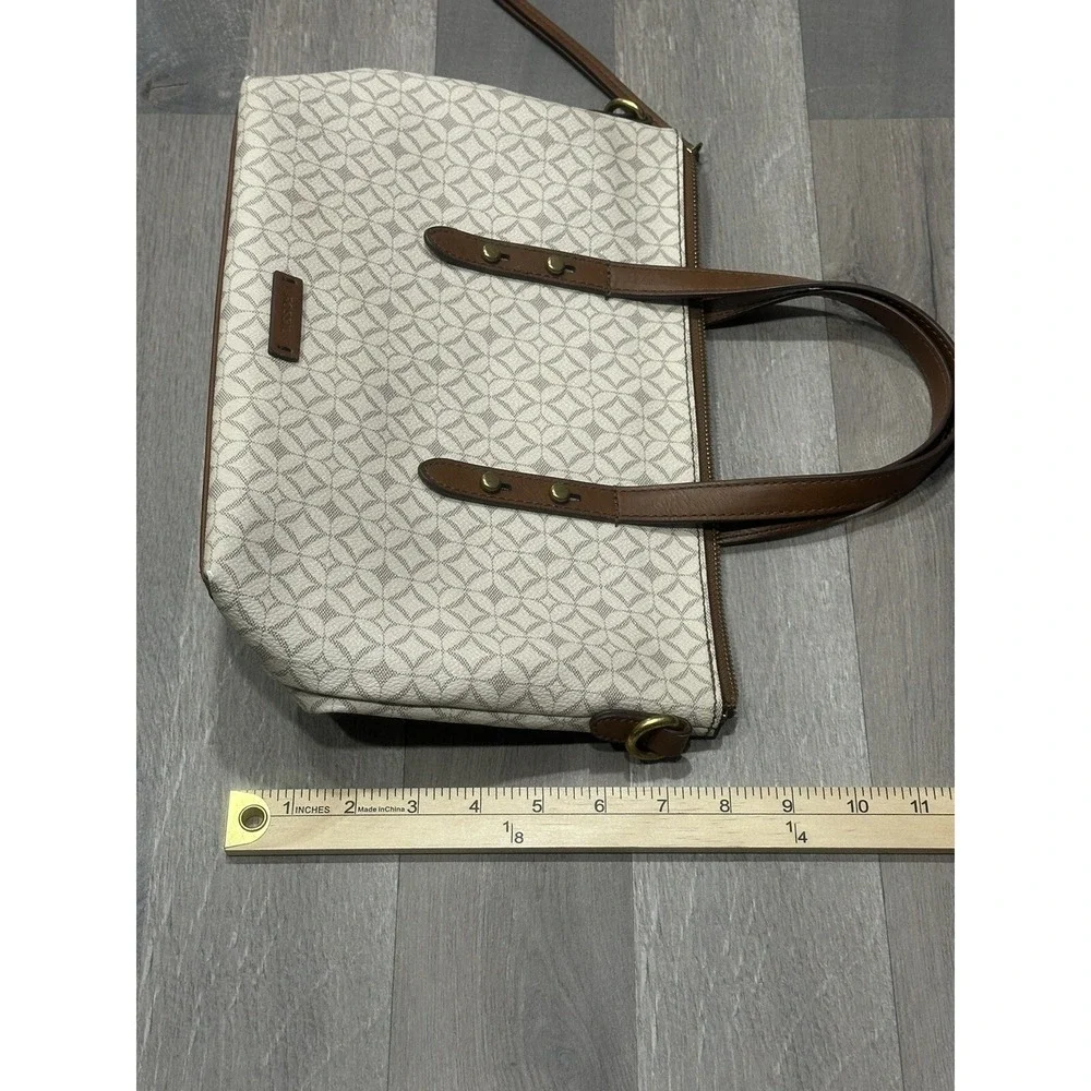 Fossil Sydney Bone Women's Small Beige Brown Tote Purse (NO CROSSBODY STRAP)